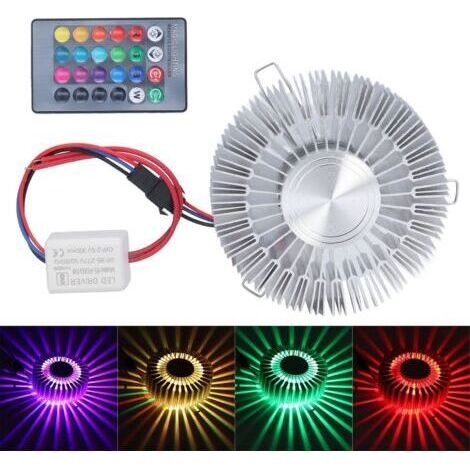 [JAMAIS UTILISÉ]Sun Flower Applique Aluminium 3W RGB LED Aluminium Applique avec Télécommande pour Chambre Chevet Salon 85-277V (1/4)