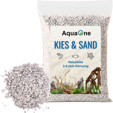 5 Kg weißen Naturkies Noa "Premium Qualität" 2-5 mm Bodengrund Aquarium Kies