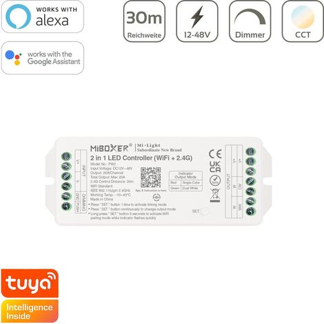 MiBoxer CCT WIFI LED Controller 2 in 1 Einfarbig / Dual White 12/24V max.20A PW2 (1/5)