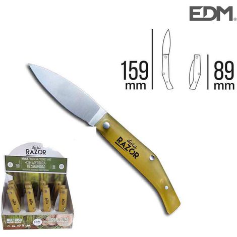 Couteau pliant 159 mm – Manche en plastique ergonomique – Lame en acier inoxydable pour coupe précise – Activités de plein air
