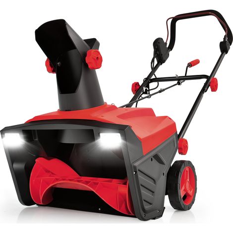 COSTWAY Electric Walk-behind Snow Blower with Dual LED Lights-Red (1/5)