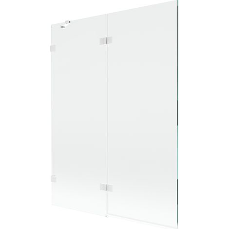 Mexen Lunar Badewannenfaltwand 2-flügelig links 130 x 150 cm, transparent, weiß - 897-130-100-20-00-L (1/5)
