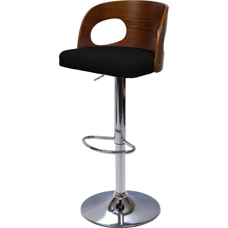 Amadeus - Tabouret de bar en simili cuir noir assise 65-75 cm Émilie (1/3)