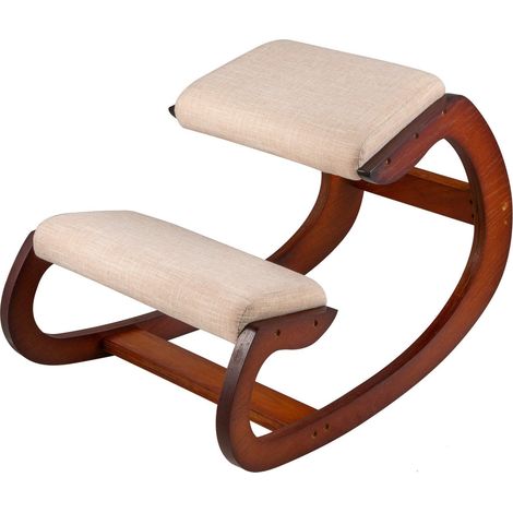 Tabouret Ergonomique Tabouret Réglable Ergonomique Coussins Confortables Bureau Maison Façonnant et Soulageant Stress Fauteuil Ergonomique à Genoux Noix de Pécan (1/5)