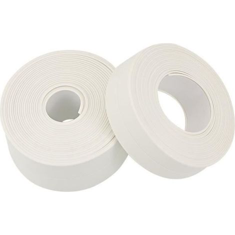 2 Rouleaux Ruban Adhésif d'étanchéité Bande Étanche Auto-Adhésif,Joint Ruban d'étanchéité en PVC pour Cuisine-Salle De Bain-Fenêtre (1/4)