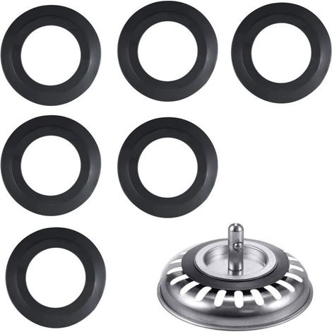 Joint Bonde Evier,6 Paquets extérieur 54 mm, intérieur 32 mm Cuisine Baignoire Bonde Lavabo Joint en élastomère pour Paniers Filtrants Vidange Bouchon de Vanne et Tamis lavabo Soupape (1/5)