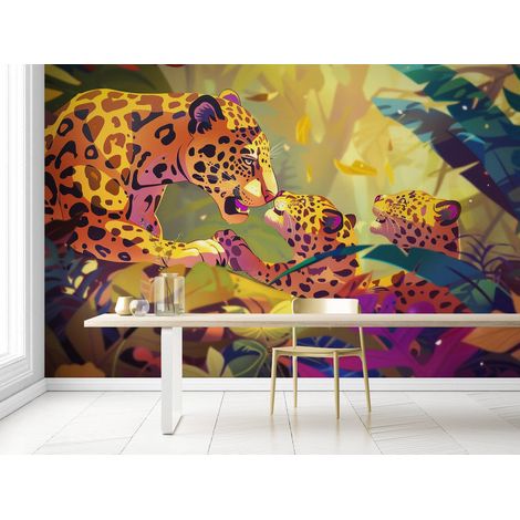 Papier Peint Paysage - Jaguar Sauvage - 150 x 250 cm (1/2)