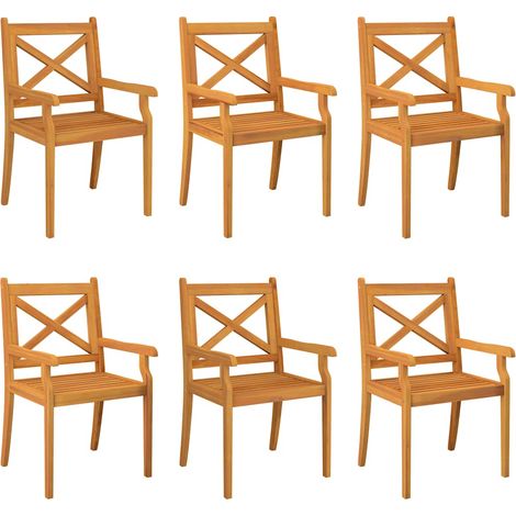 Maison Exclusive - Garten-Essstühle 6 Stk. Massivholz Akazie (1/5)