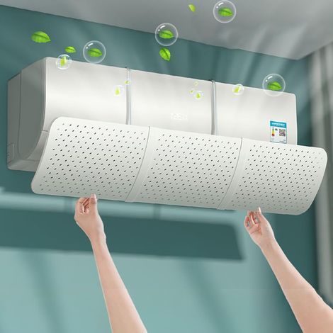 Réglable Déflecteur Climatisation, Universel Deflecteur Climatiseur Coupe-Vent, Soufflage Anti-Direct pour Maison/Bureau âgés, Néonats, Femmes en Gestation Couvre-vent Défensé (Blanc) (1/5)