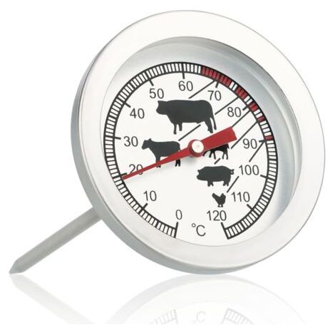 BUNTHAUS Thermomètre à rôtir en acier inoxydable  thermomètre à viande analogique jusqu'à 120 ° C  thermomètre (1/5)