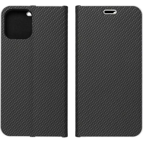 Schutzhülle für SAMSUNG GALAXY A32 4G LUNA BOOK CARBON MIT KLAPPE + GLAS (1/5)