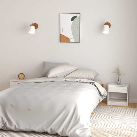 vidaXL Bedside Cabinets 2 pcs White 40x31x40 cm Solid Wood Pine (1/5)