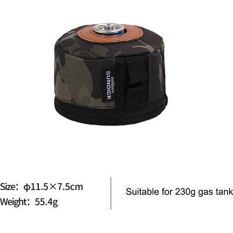 Housse de protection pour bonbonne de gaz 230/450 g, étui pour bouteille de gaz, housse de protection pour bouteille d'air comprimé, boîte à mouchoirs avec poche latérale, étui pour cartouche de gaz, (1/5)