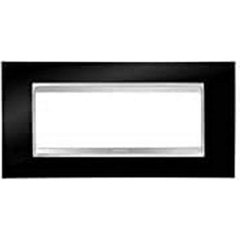 GEWISS - GW16206TN - Placca Lux - In Tecnopolimero - 6 Posti - Nero Toner - Serie Chorus