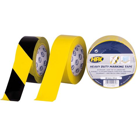 Cinta de marcaje HPX heavy duty amarilla 48mm x 33m resistente y duradera. (1/2)