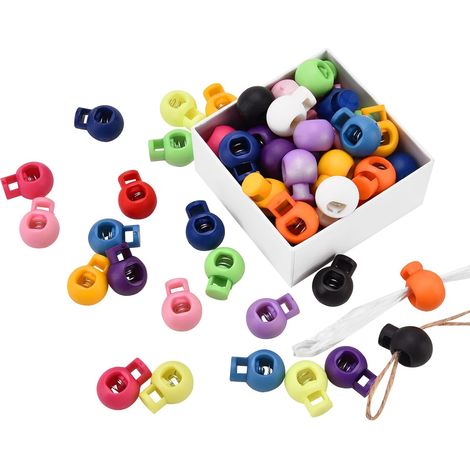 Cord Lock - 65 Pièces - Fermoir À Cordon À Ressort - 13 Couleurs - 22 x 17 x 15 mm - Pour Valises, Sac À Dos, Chaussures Et Tentes (1/5)