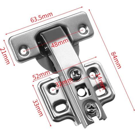 Porte d'armoire pliante (fixe à 90°) Charnière hydraulique à 90° Charnière hydraulique à 45° pour armoire d'angle (5 pièces) - Cuisine/Salle de bain (1/5)