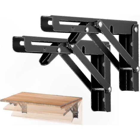 Robuste, wandmontierte Regalhalterung, 8 Zoll (ca. 20 cm), klappbar, Set mit 2 ausziehbaren Halterungen und sicherer Befestigung (1/5)