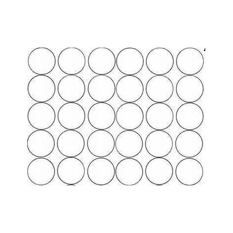 Autocollants ronds de 7 cm, 30 pastilles blanches mates