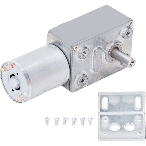 Gear Motor Worm Reduction Adjustable CW CCW Rotation Large Torsion Self Locking DC 12V 2W 0‑300RPM