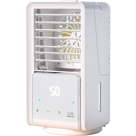 Portable Mini Air Conditioning Humidifier, 3 Speeds 7 Color Lights, Portable Fan with 700ml Water Tank for Bedroom, Office, Outdoor, etc. (1/5)
