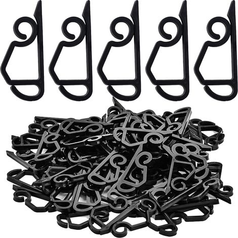 Lot de 120 clips de lumière de Noël en plastique pour gouttière, support de rideau lumineux, crochet de gouttière de Noël, mini clip en S pour guirlande lumineuse, clip pour mariage, jardin (1/5)