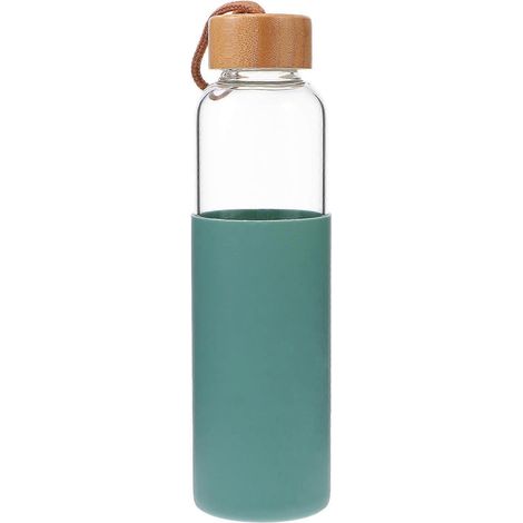 Gobelet en verre portable d'extérieur avec couvercle en bambou (1 pièce)-24.00X6.80X6.80CM-Green