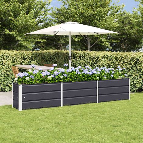 Fioriera Antracite 240 x 40 x 45 cm Acciaio vidaXL
