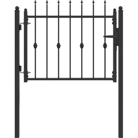 Fence Gate HORST 100 x 75 cm Metal Black Lockable vidaXL