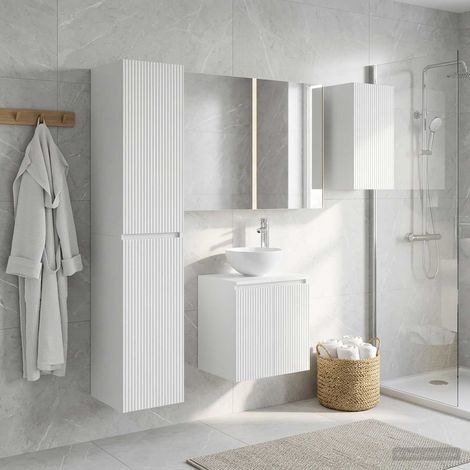 vidaXL Juego de Muebles de Baño 5 uds. Blanco Madera de ingeniería (1/5)