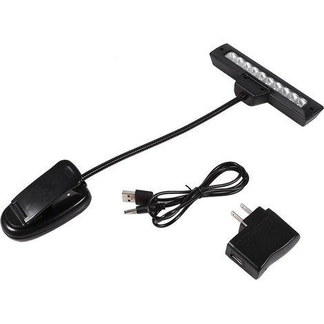 Lampe de lecture portable à 10 LED clipser pour pupitre bureau, (1/3)
