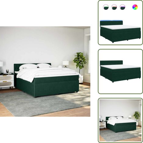 Sommier à lattes de lit et matelas Vert foncé 180x200cm Velours - Sommier À Lattes De Lit - Sommiers À Lattes De Lit - Lit - Meuble De Chambre À Coucher (1/5)
