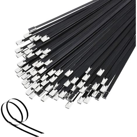 100 Pièces Colliers de Serrage en Acier Inoxydable 2005,6 mm - Attaches Métalliques pour Échappement, Clôture et Auvent (1/5)