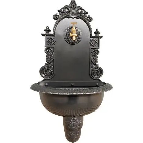 Wandbrunnen aus anthrazitfarbenem Aluminium 44x21x75 (1/2)