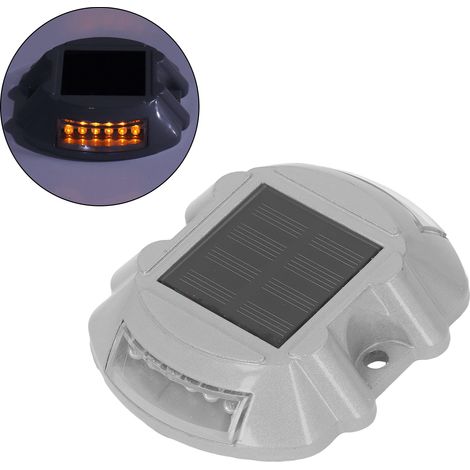 Solarbetriebenes Verkehrsschild, Verkehrsschild aus Aluminiumguss, hufeisenförmiges Verkehrsschild, Verkehrsschildmarkierung, 12 blinkende gelbe LEDs (1/5)