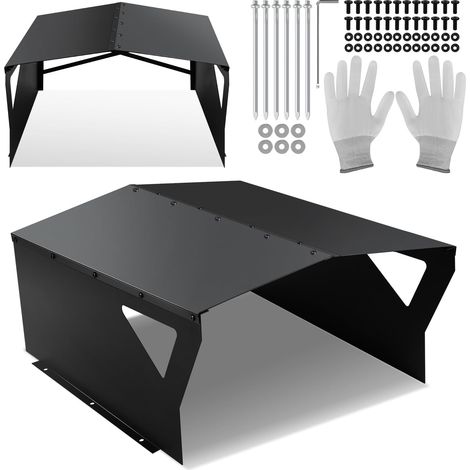 Toit de protection galvanisé pour robot tondeuse à gazon, avec gants et protection UV, idéal contre la pluie et la grêle, 78 x 60 x 34 cm, noir (1/5)