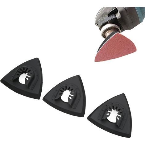 Kit de tampons de ponçage multi-outils oscillants, Triangle à dégagement rapide, 3 pièces, pour remplacement (1/5)