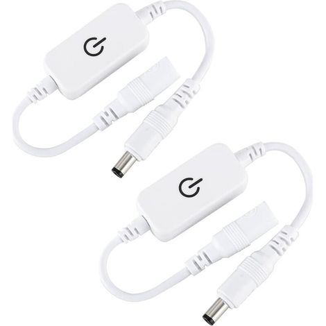 2 Pcs 12-24V 4A contrôleur de luminosité de la lumière de la bande LED à couleur unique Interrupteur marche/arrêt Interrupteur tactile en ligne DC Mini LED Interrupteur tactile (blanche)-LIAIKI (1/5)