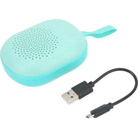 Enceinte sans fil portable, deux modes de connexion, étanche IPX4, enceinte sans fil RGB compacte, livrée avec une lanière, idéale pour le camping et les voyages, cyan. (1/5)