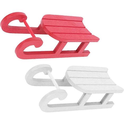 Ornement de traîneau en bois pour décoration, lot de 2 miniatures de Noël pour table (1/5)
