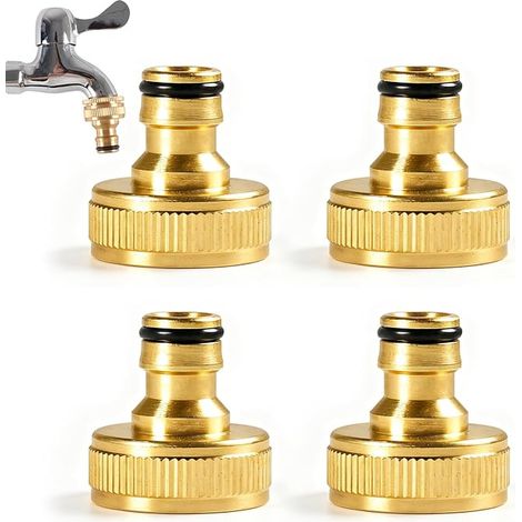 4 Pièces Raccord Tuyau d'Arrosage 1 Pouce, Raccord Tuyau d'Arrosage en Laiton, Résistant à La Corrosion et Durable Adaptateur Rrobinet Tuyaux Arrosage, pour Jardin, Maison, Pelouse (1/5)