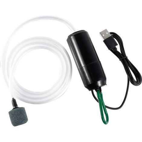 Pompe à oxygène USB 5 W silencieuse et économe en énergie, mini, avec pierre à air. Accessoires pour aquarium. (1/5)