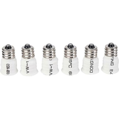 Lot de 6 adaptateurs de douilles LED E12 vers E14 blancs de haute qualité (1/5)