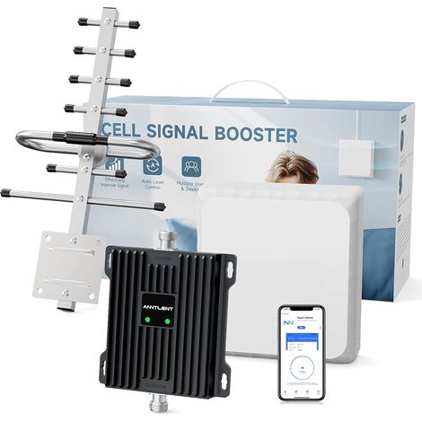 Amplificateur Reseau Mobile 4G LTE 3G GSM 2G pour Bande 20 Bande 7 Répéteur 4G Données 800Mhz 2600Mhz, Amplificateur 4G Compatible avec Telecom Free, Orange, SFR, Bouygues (1/5)