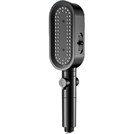 Pommeau de Douche avec Bouton d'arrêt, pommeau de Douche à Haute Pression, Cartouche filtrante intégrée, Accessoires de Salle de Bains, 3 Modes Douchette à Main(Black) (1/4)