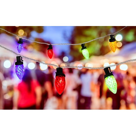 Grundig Lichterkette Zapfen Bunt 100 LED 8 Lichtmodi 9,9m Partydekoration außen