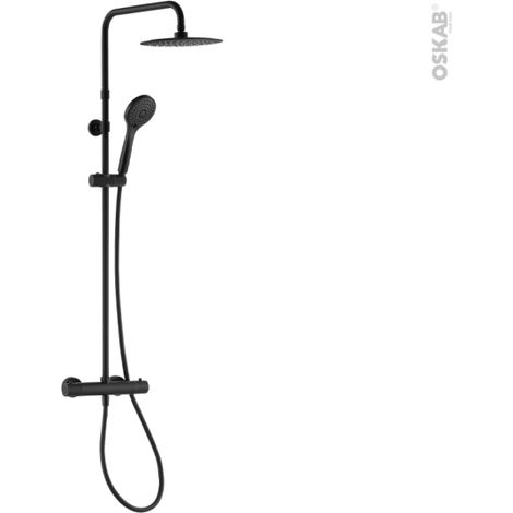 Douche mélangeur avec colonne télescopique classique finiton noir