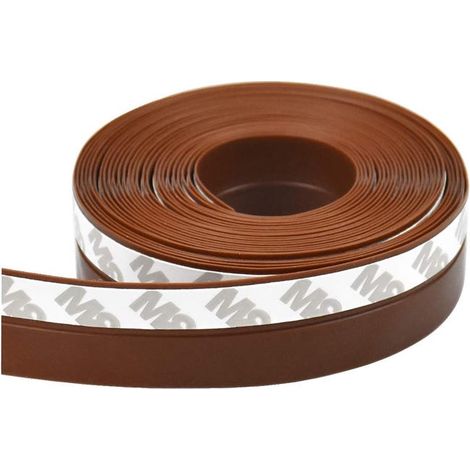 Burlete autoadhesivo de silicona para puertas y ventanas, 2,5 x 500 cm, marrón, impermeable, resistente al viento, al polvo y al sonido. (1/5)