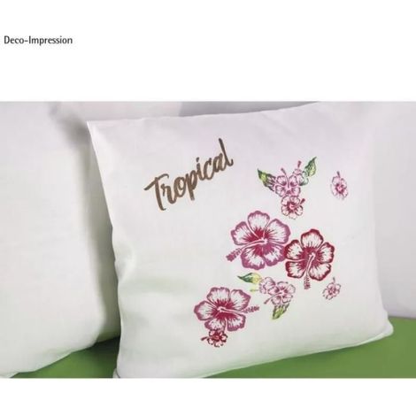 Pochoir Sérigraphie Hibiscus - Format A5 21 x 14,5 cm - Pour Tissus Bois Papier Béton Terre Cuite - Pochoir Plastique Souple + Spatule - 1 Pièce (1/2)