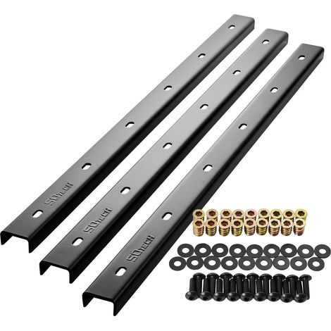 SOTECH U-Form Gratleisten für Tischplatten 3 Stück Stahl schwarz 60 x 4 x 2 cm (1/5)